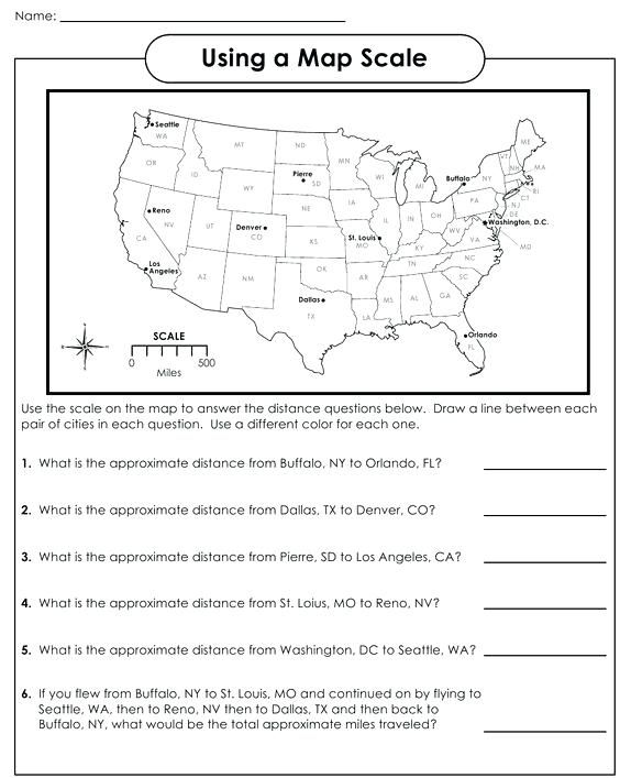 Map Skills Worksheets 7th Grade