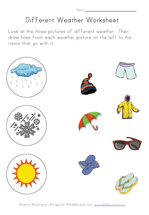 Weather Worksheets For Kindergarten