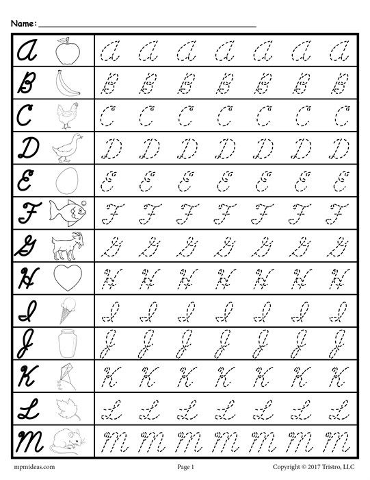 Cursive Writing Cursive Capital Letters Worksheet