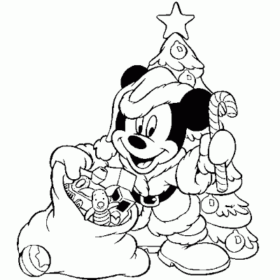 Mickey Mouse Coloring Pages Christmas