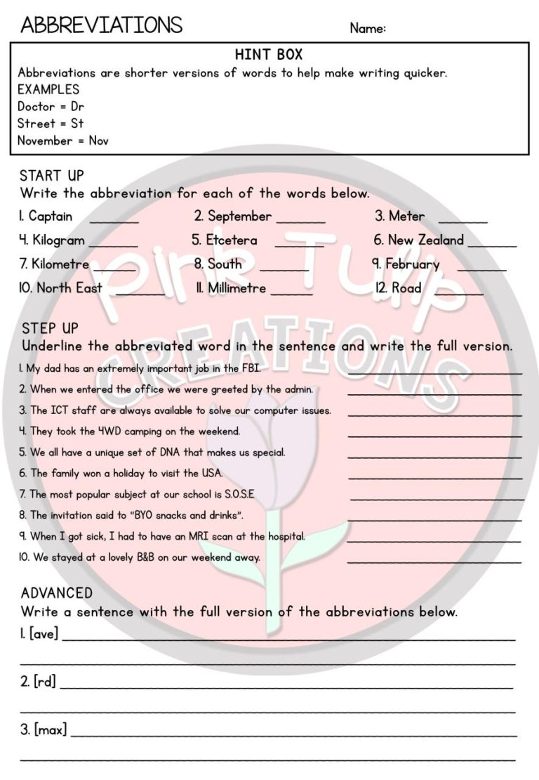 Year 5 English Worksheets Nz