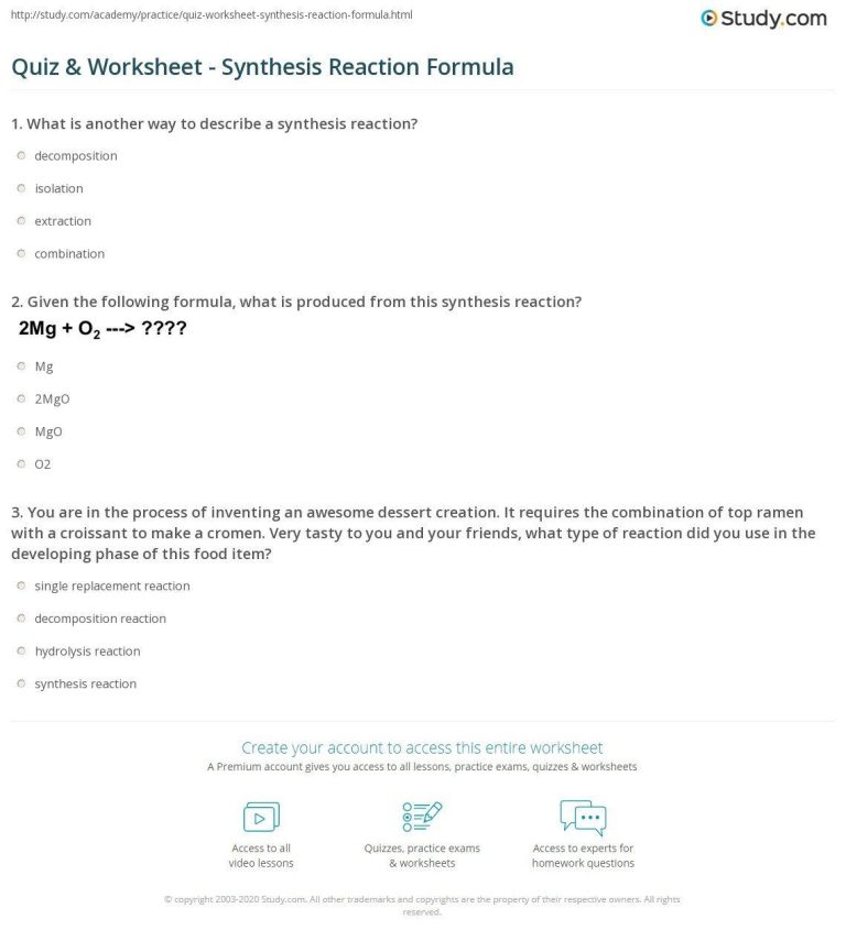 Neutralization Reactions Worksheet