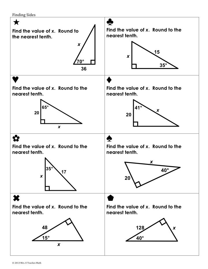 Pre Calc Right Triangle Trig Worksheet