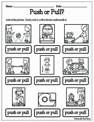 Forces Worksheet Kindergarten