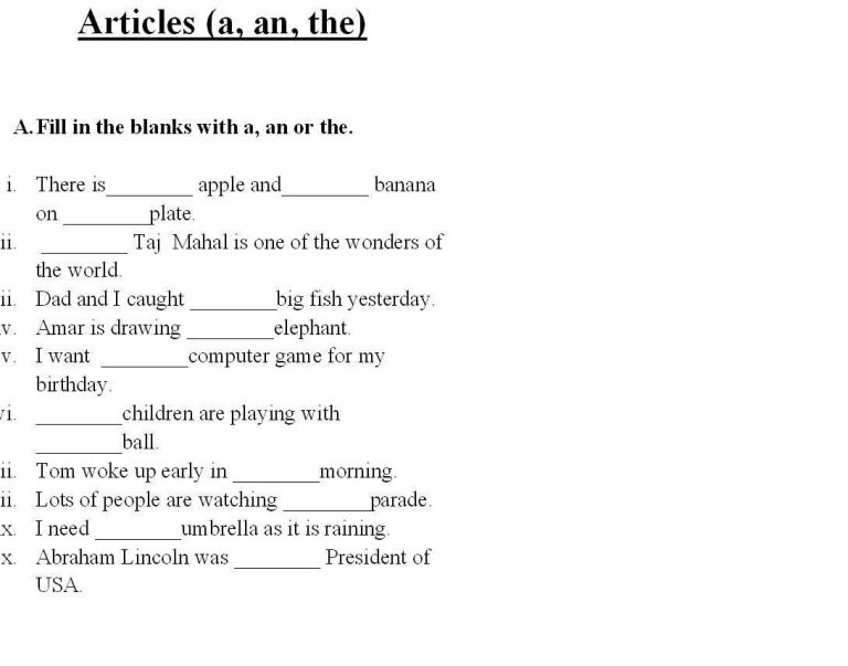 Grade 6 English Worksheets With Answers