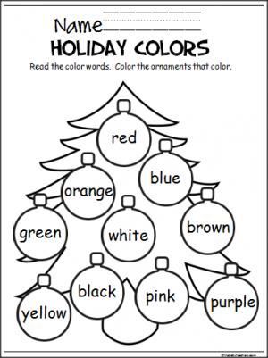 Coloring Christmas Worksheets For Kindergarten