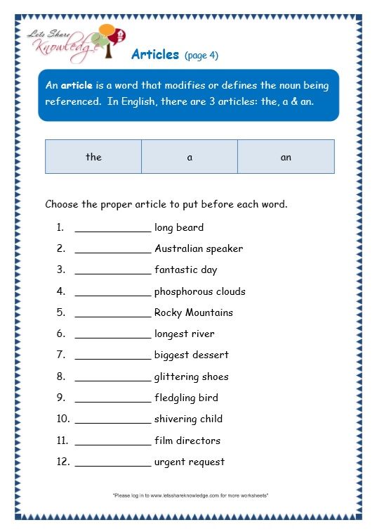 Worksheet For Class 3 English Grammar