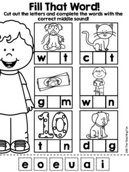 Beginning Sounds Worksheets Cut And Paste