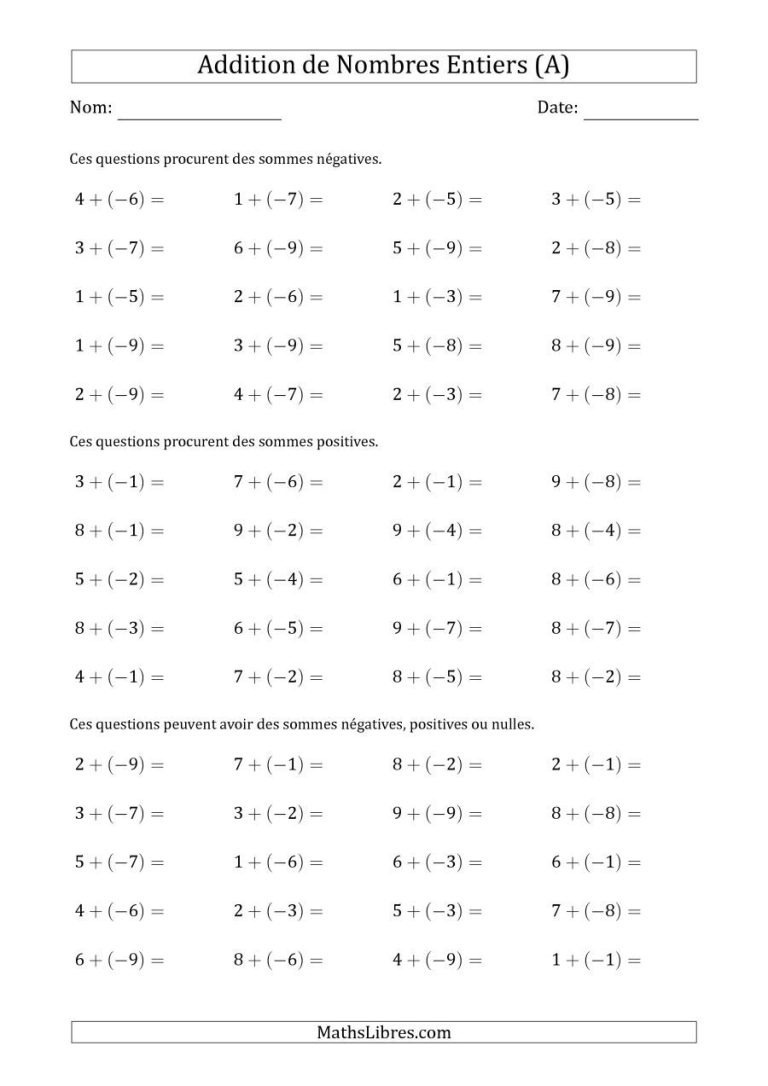 Negative Numbers Worksheet Year 7