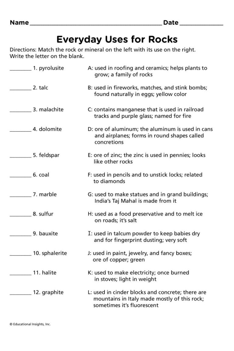 Science Worksheets For Grade 5 With Answers