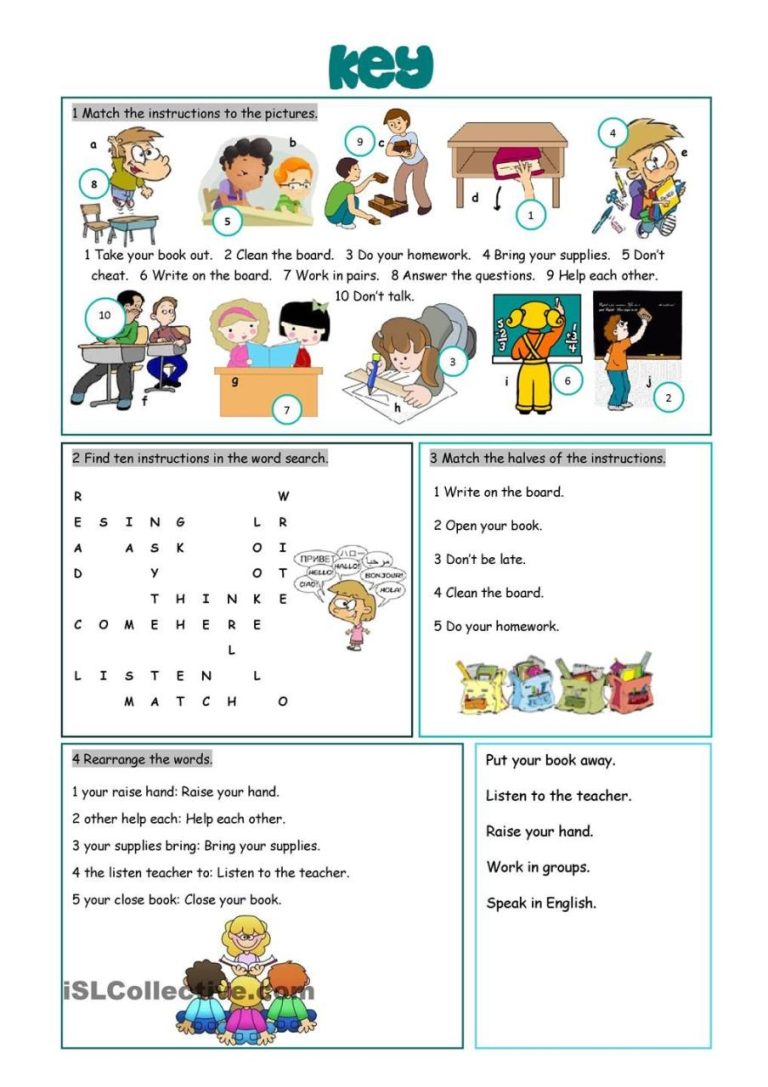 Classroom Language Worksheet Pdf