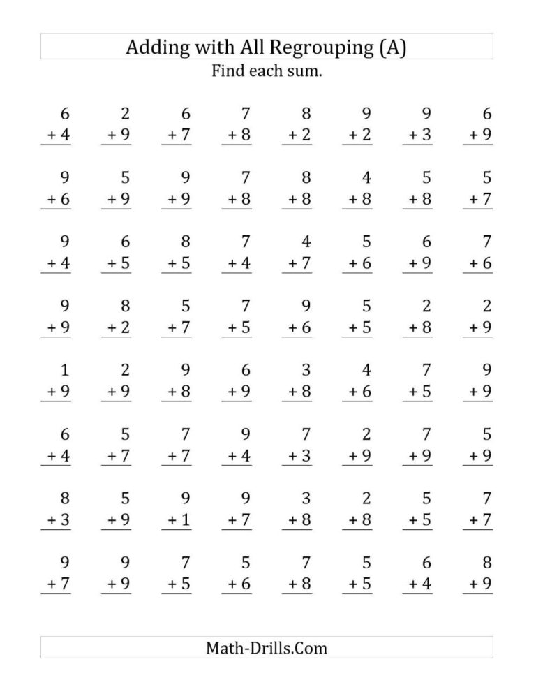 Math Addition Worksheets Printable