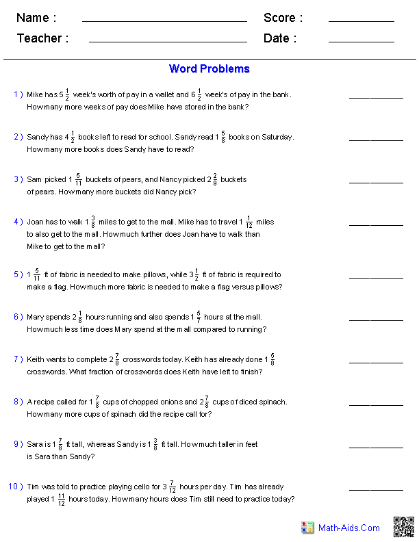 5th Grade Maths Word Problems For Grade 4 Addition And Subtraction