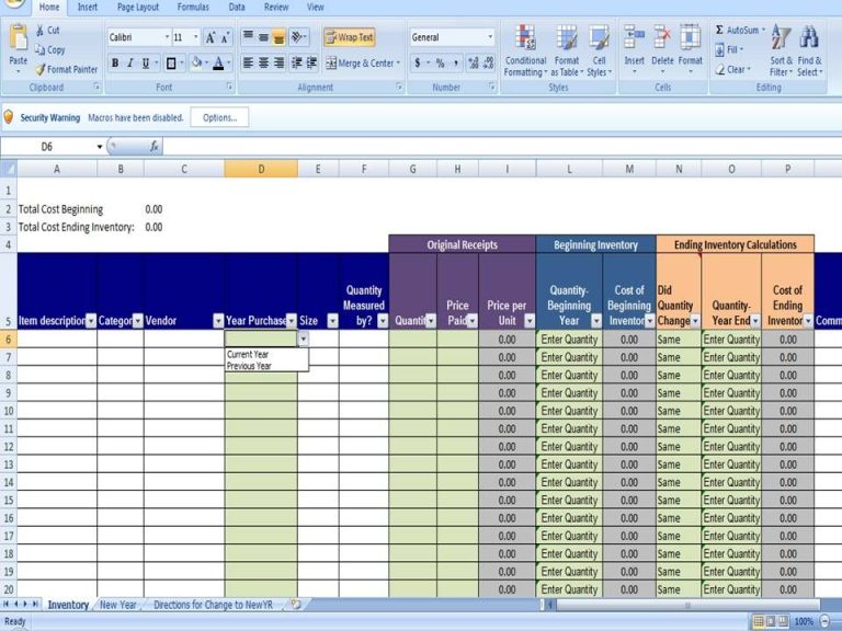 Worksheet Excel Sample