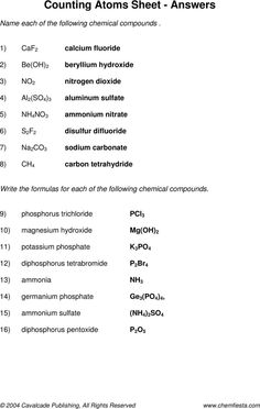 Formulas With Polyatomic Ions Worksheet