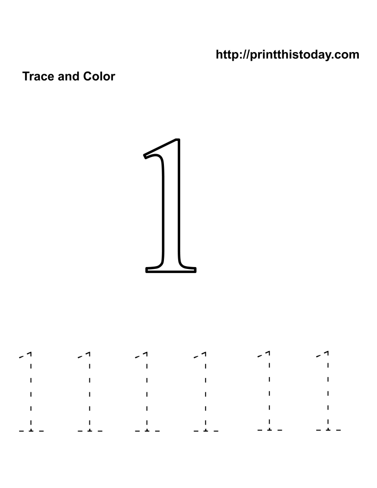 Number 1 Worksheets