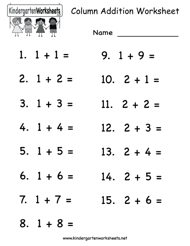 Free Printable Math Worksheets For Kindergarten