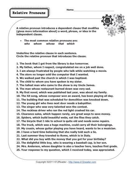 7th Grade Adverb Clause Worksheet