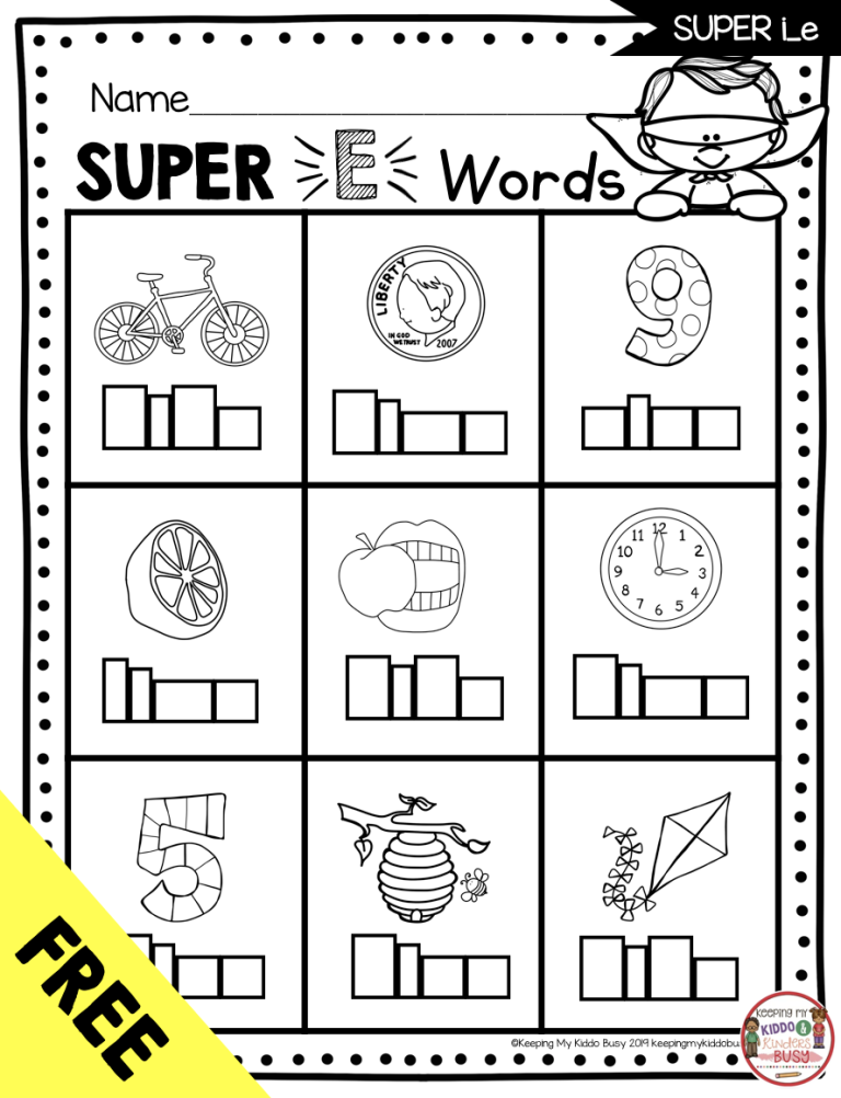 Silent E Worksheets Free Printable