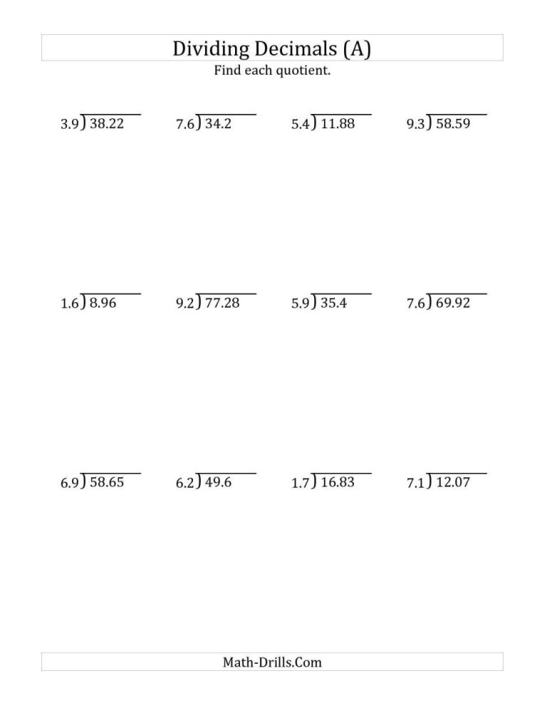 Multiplying Decimals Worksheets 6th Grade