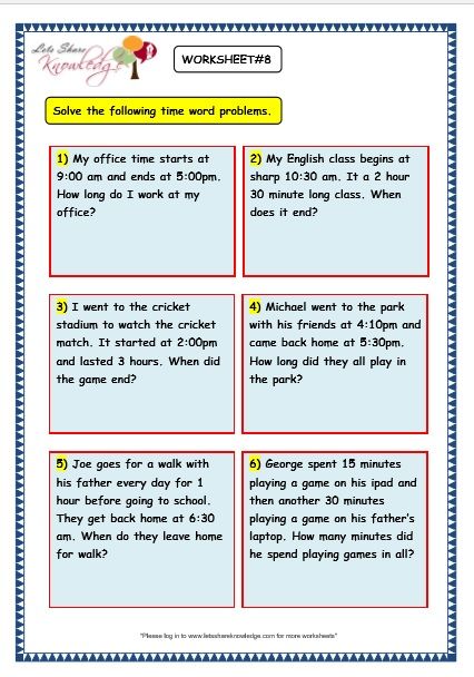 Word Problems Worksheets For Grade 3