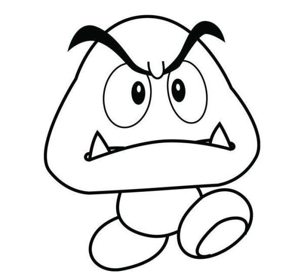 Super Mario Coloring Pages Goomba