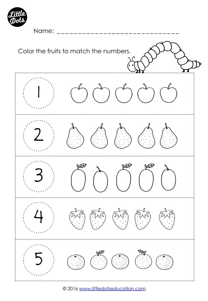 The Very Hungry Caterpillar Math Worksheets