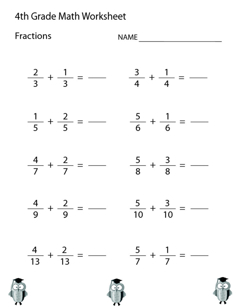 Free Multiplication Worksheets For 4th Grade