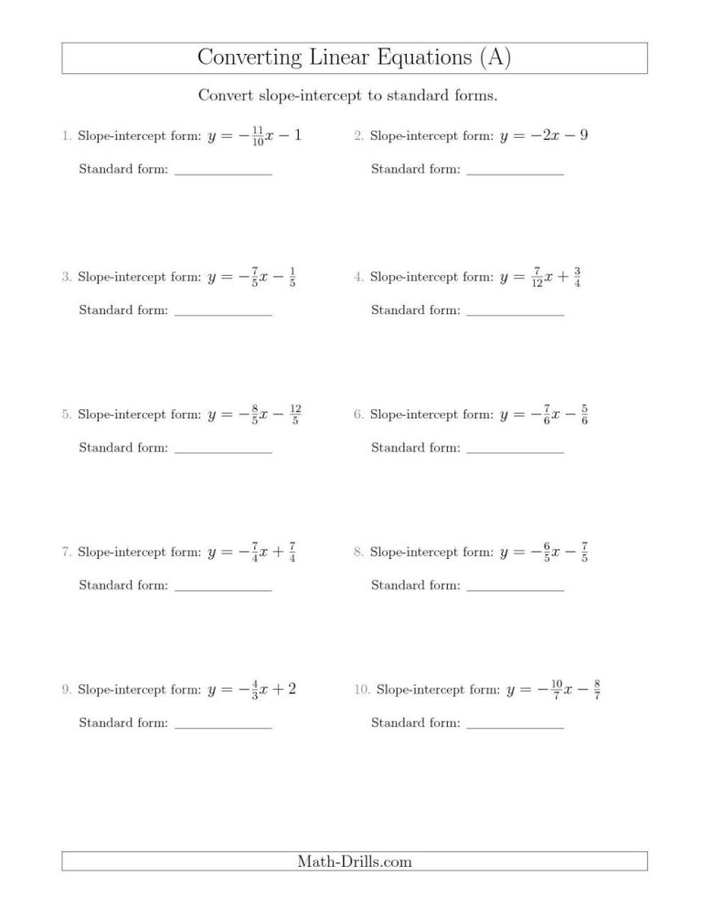 Algebra 1 Point Slope Form Worksheet