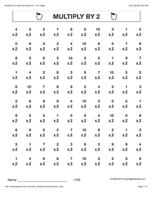 Math Worksheets Multiplication