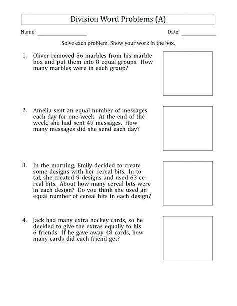 Division Questions For Grade 4