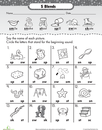 Consonant Blends Worksheets 3rd Grade