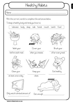 Health Worksheets For First Grade