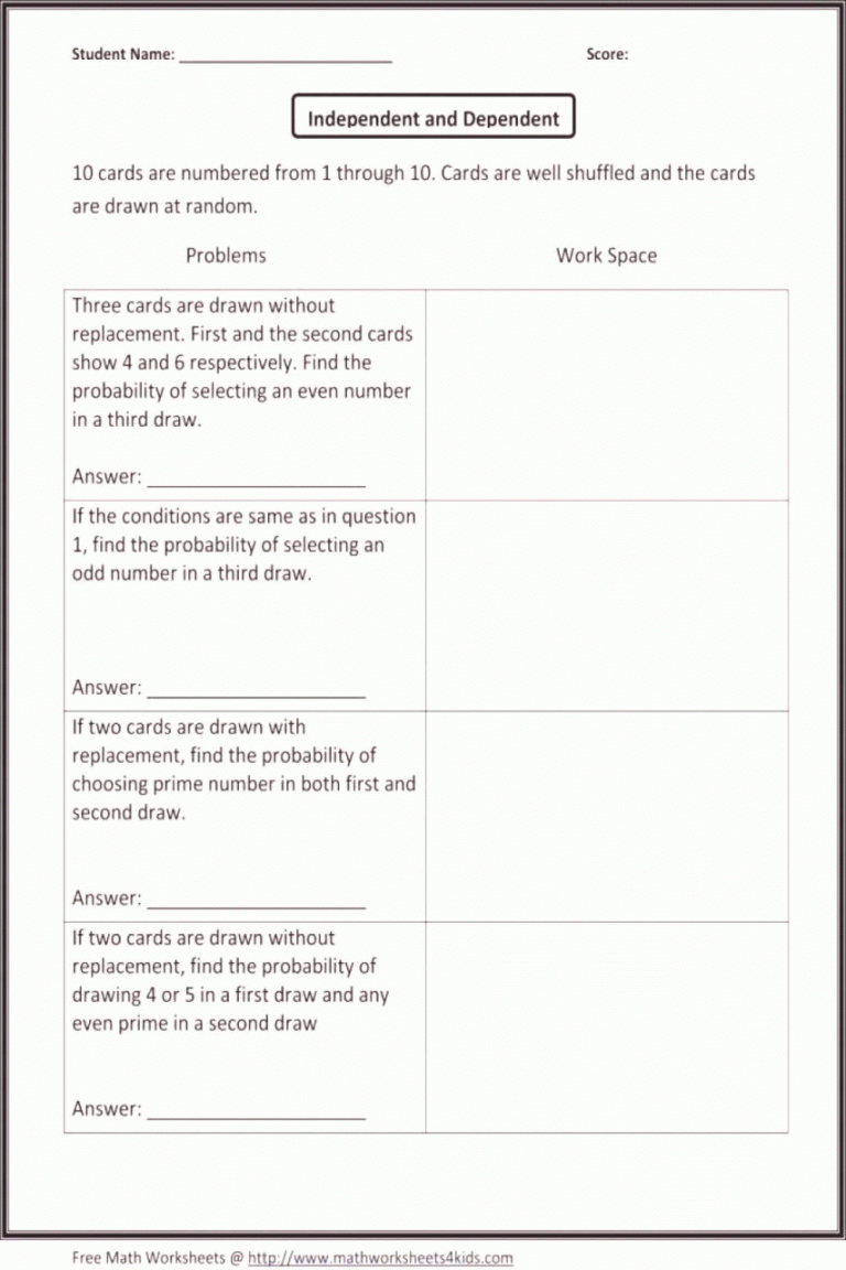 7th Grade Worksheets Pdf