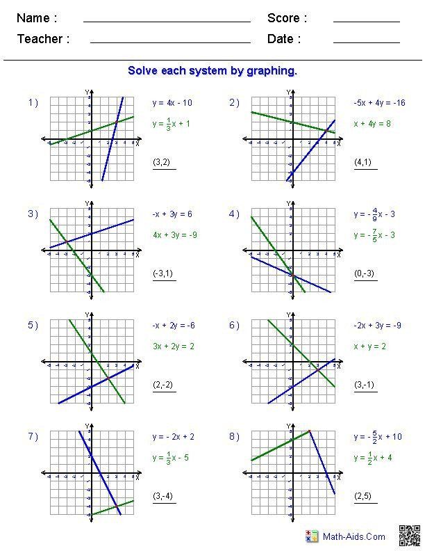 Systems Of Linear Inequalities Worksheet