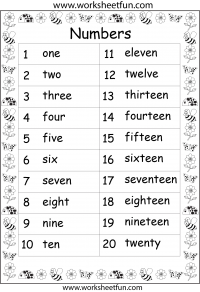 Number Words Worksheet 11-20