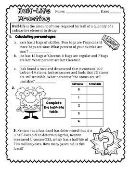 Half Life Problems Worksheet