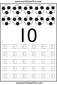 Number Tracing Worksheets 1-10