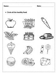 Food Worksheet For Toddlers