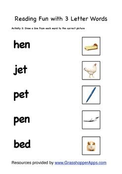 Printable Phonics Three Letter Words Worksheets