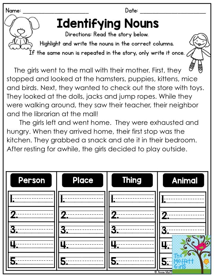 Identifying Nouns Worksheet With Answers