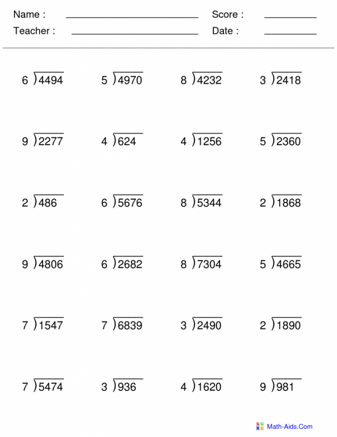 Division With Remainders Worksheet Pdf