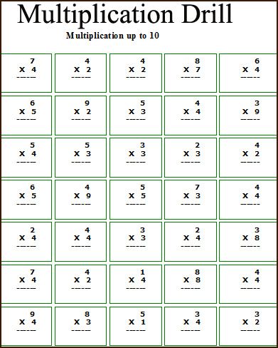 Multiplication Free Worksheets For Kids