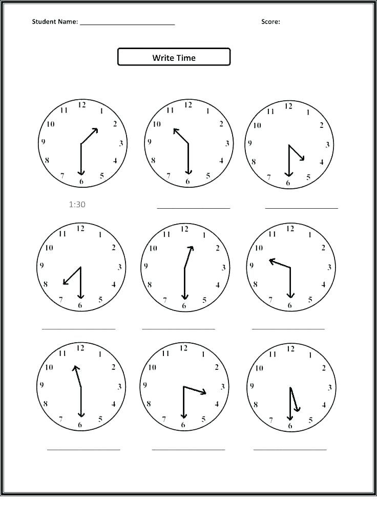 Blank Clock Worksheets Free