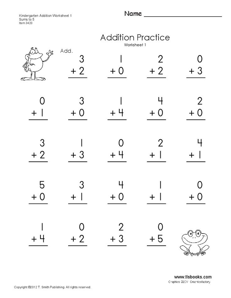 Kindergarten Math Worksheets Addition