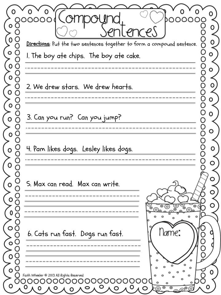 Simple Sentence Worksheet For Grade 1