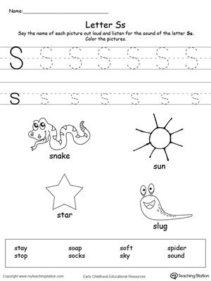 Letter S Worksheets For Pre K