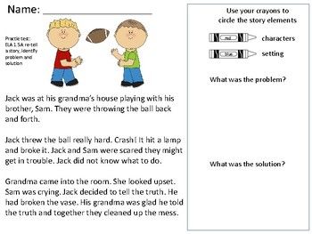 Elements Of A Story Worksheet Grade 3