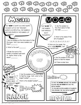 7th Grade Measures Of Central Tendency Worksheet