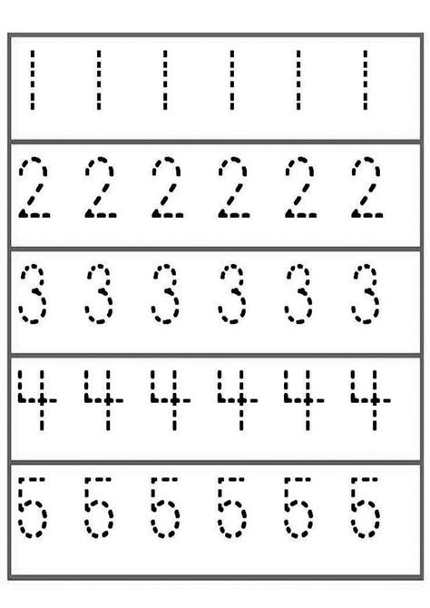 Number Tracing Worksheets 1-5